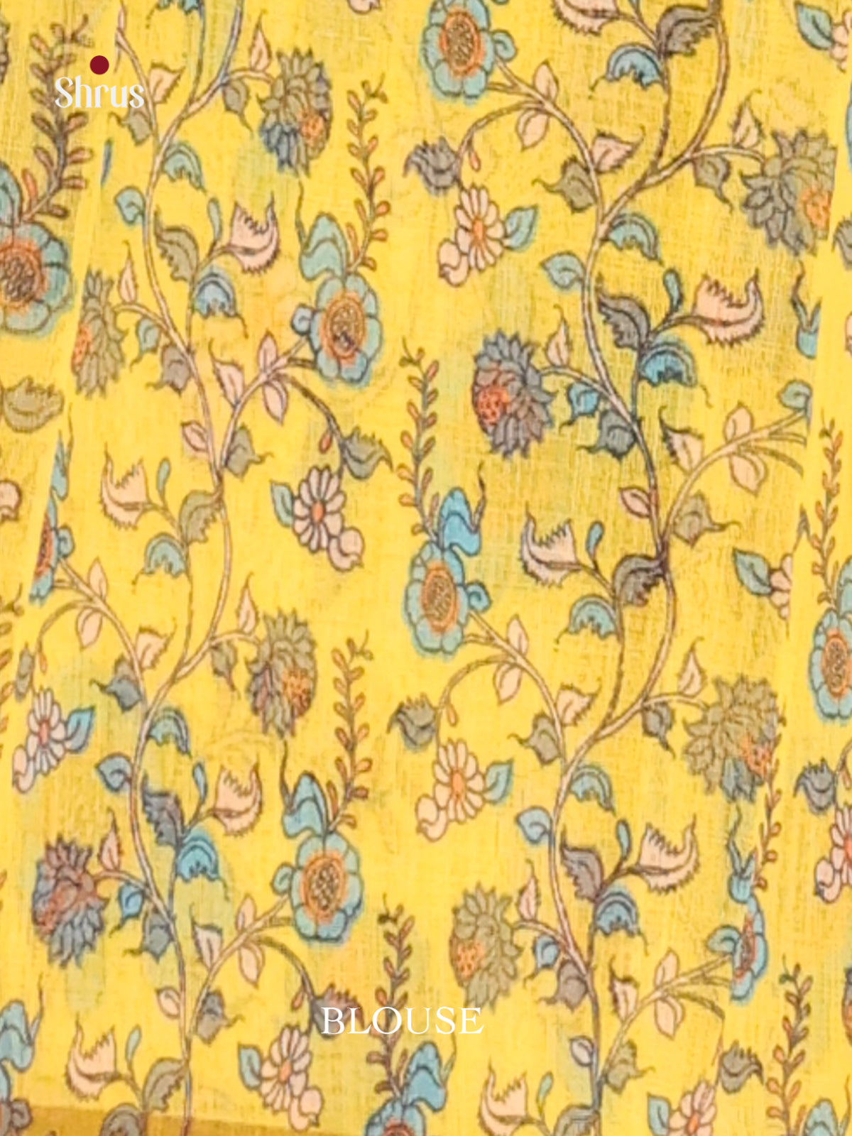 Blue & Yellow - Linen Cotton Saree