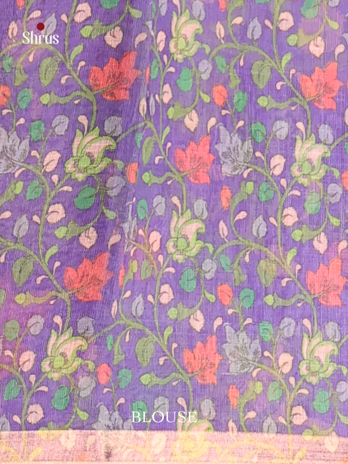 Green & Purple - Linen Cotton Saree - Shop on Shrus.com