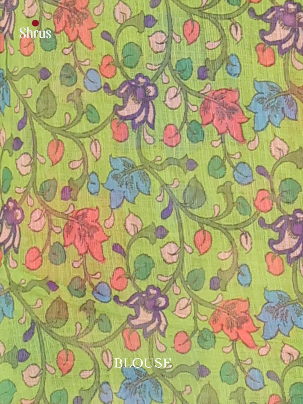 Purple & Green - Linen Cotton Saree - Shop on Shrus.com