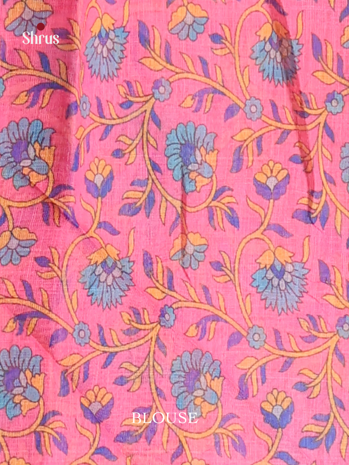 Blue & Pink- Linen Cotton Saree