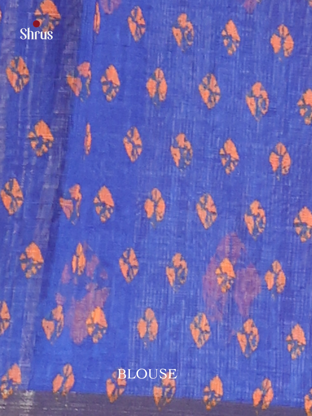 Orange & Blue - Linen Cotton Saree - Shop on Shrus.com