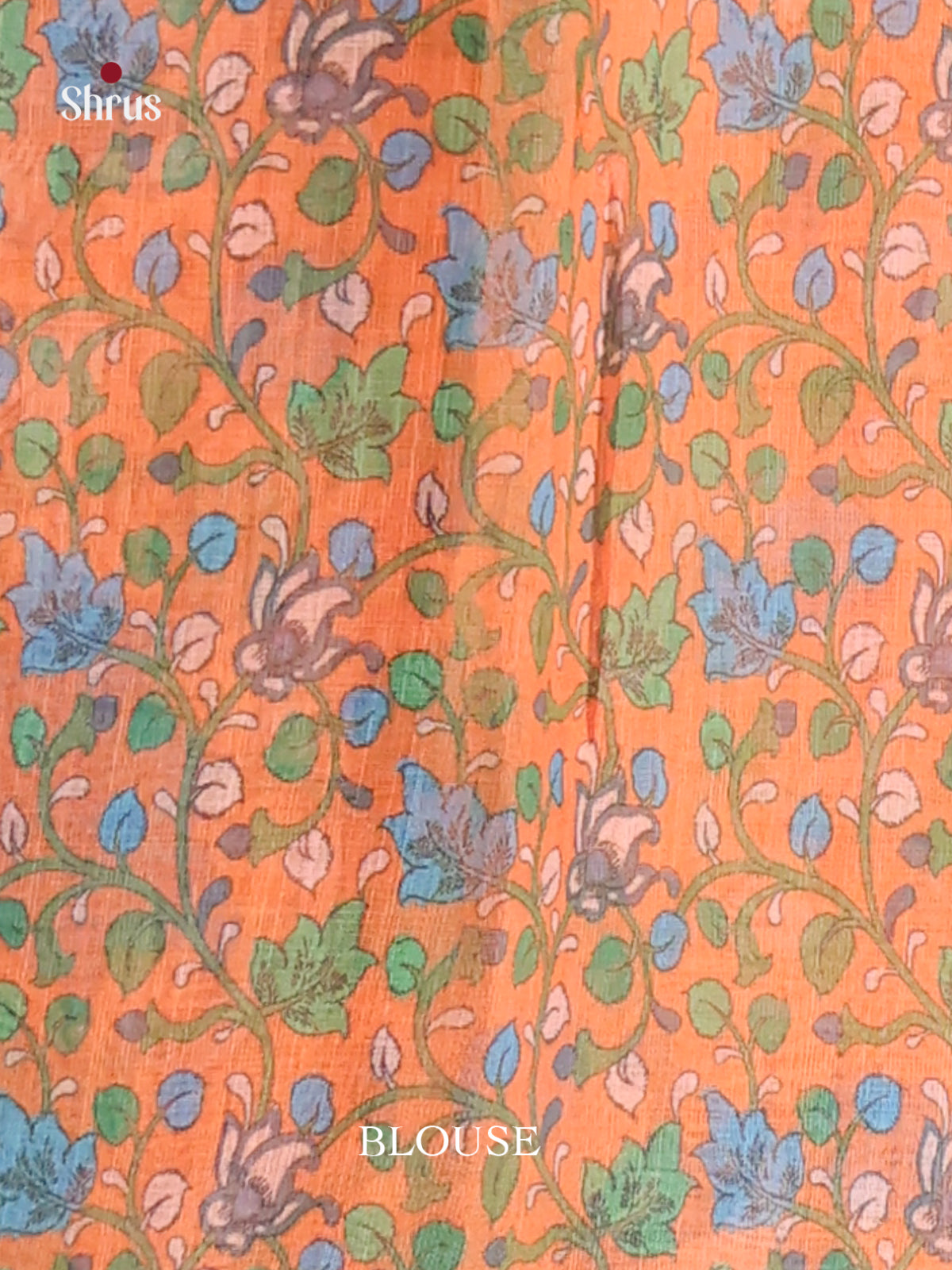 Grey & Orange - Linen Cotton Saree