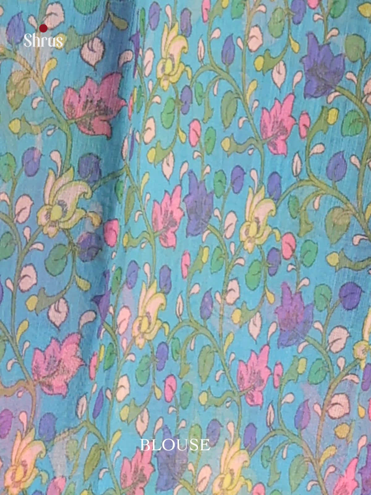 Yellow & Blue - Linen Cotton Saree - Shop on Shrus.com