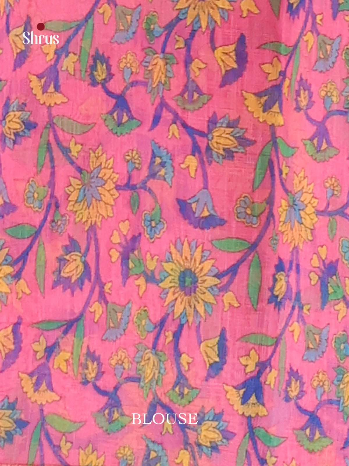 Blue & Pink- Linen Cotton Saree