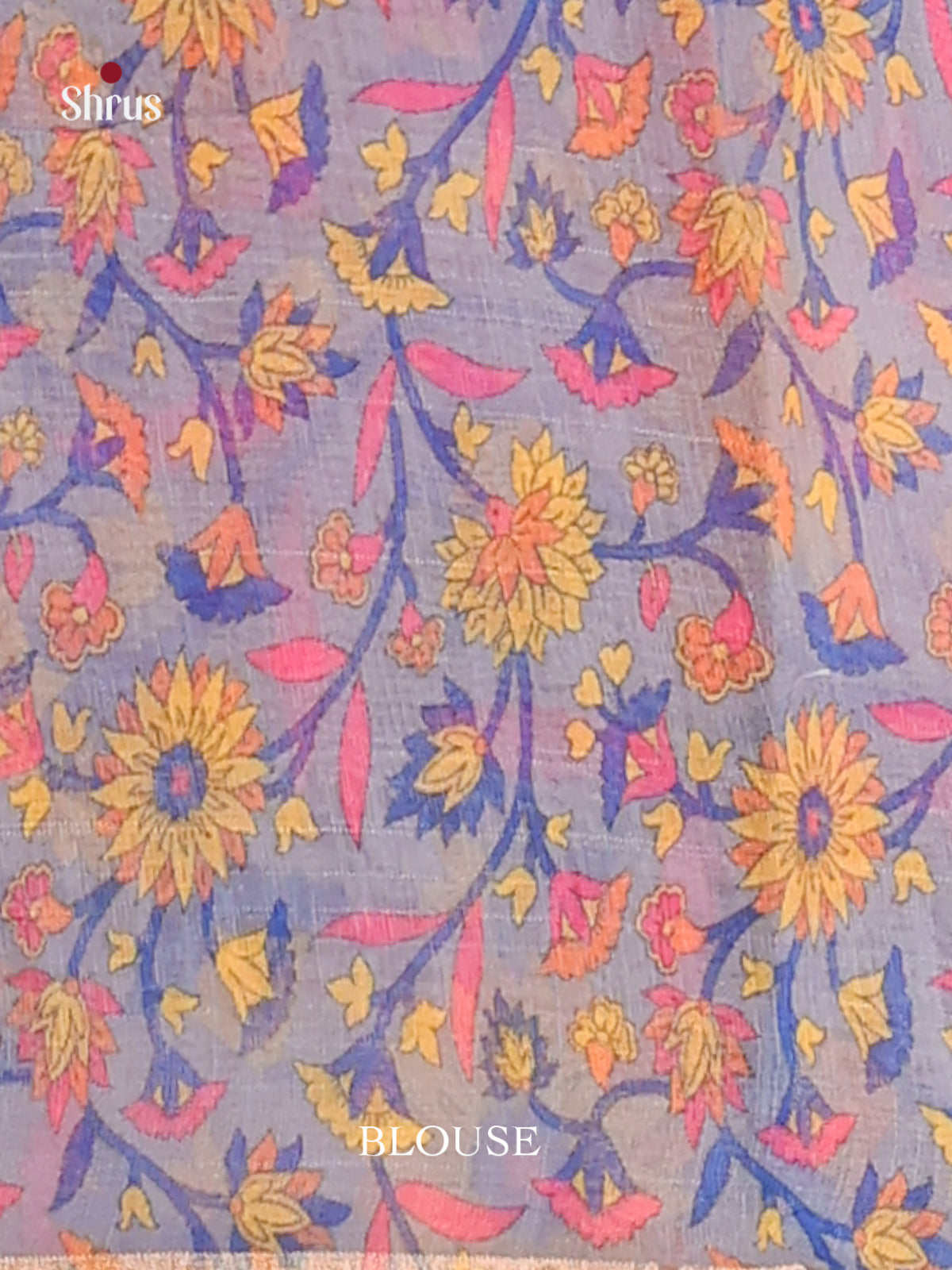 Orange & Grey - Linen Cotton Saree