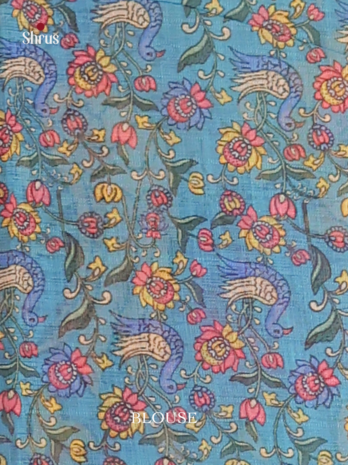 Pink & Blue - Linen Cotton Saree - Shop on Shrus.com