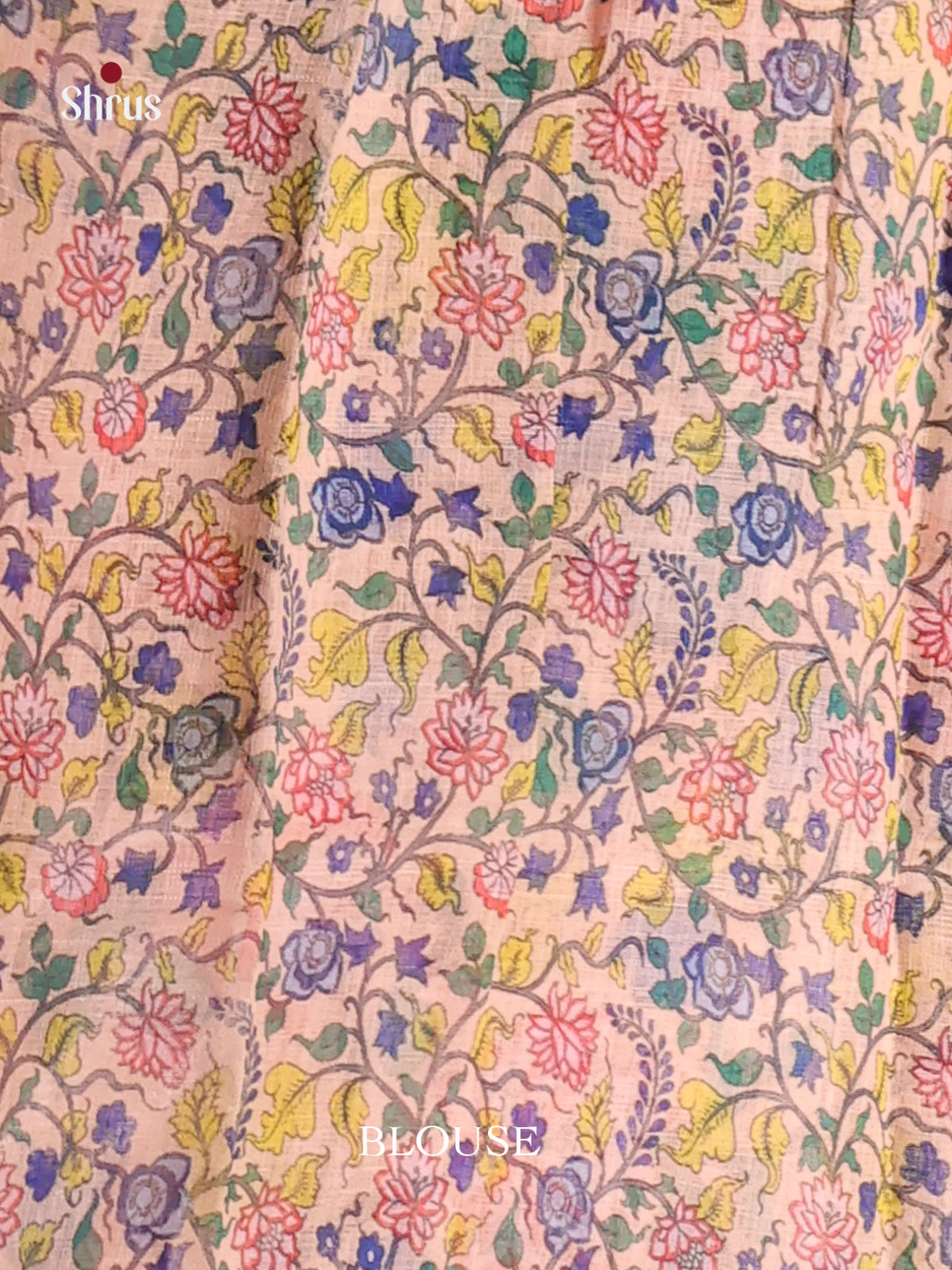 Blue & Cream- Linen Cotton Saree