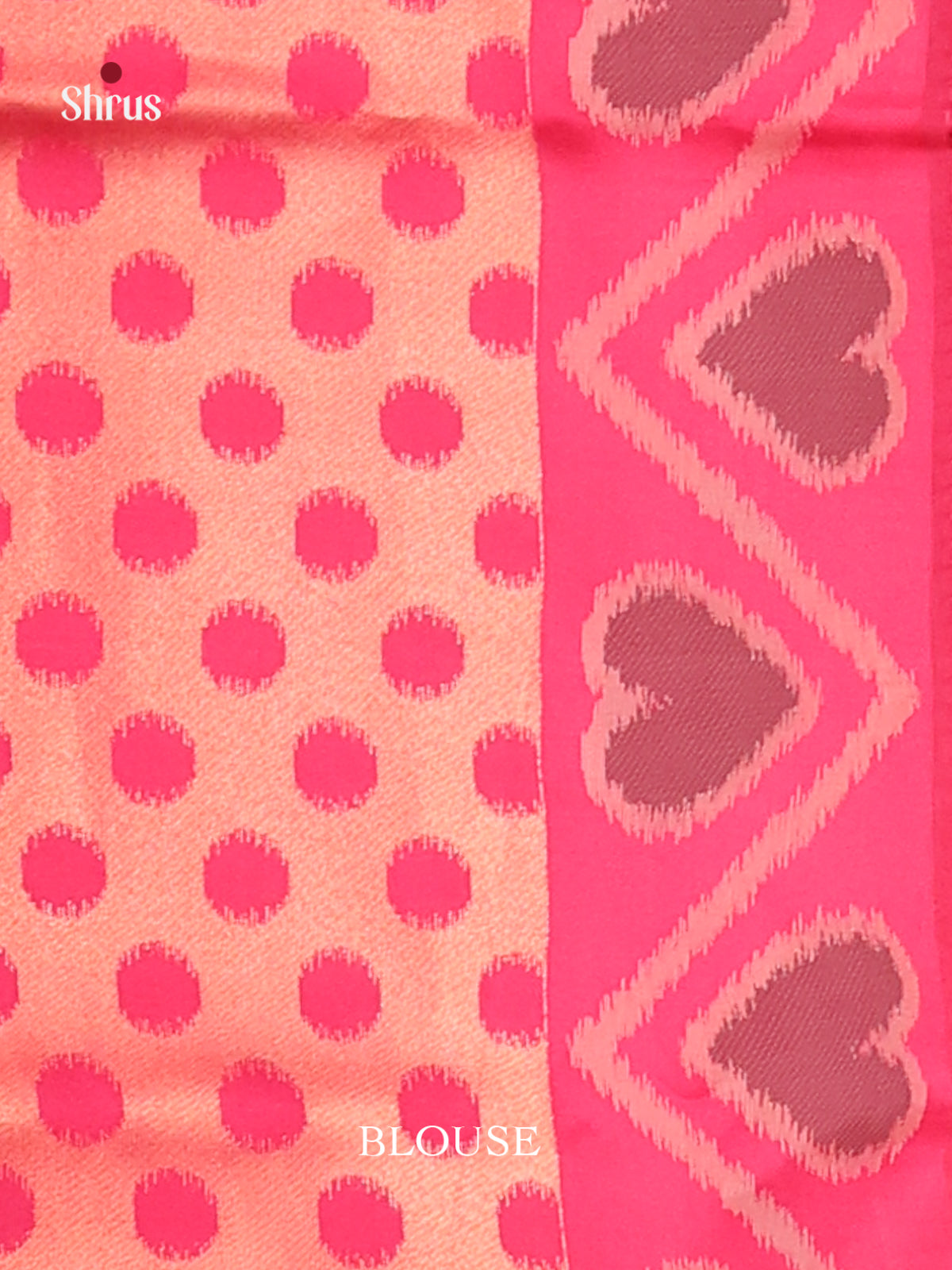 Peach & Pink - Semi Softsilk Saree - Shop on Shrus.com