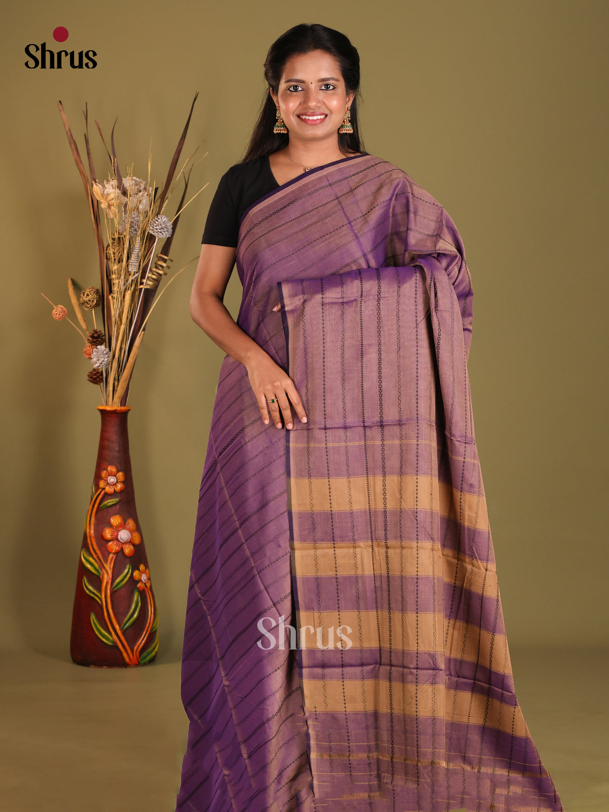 Purple - Narayanpet Cotton Saree
