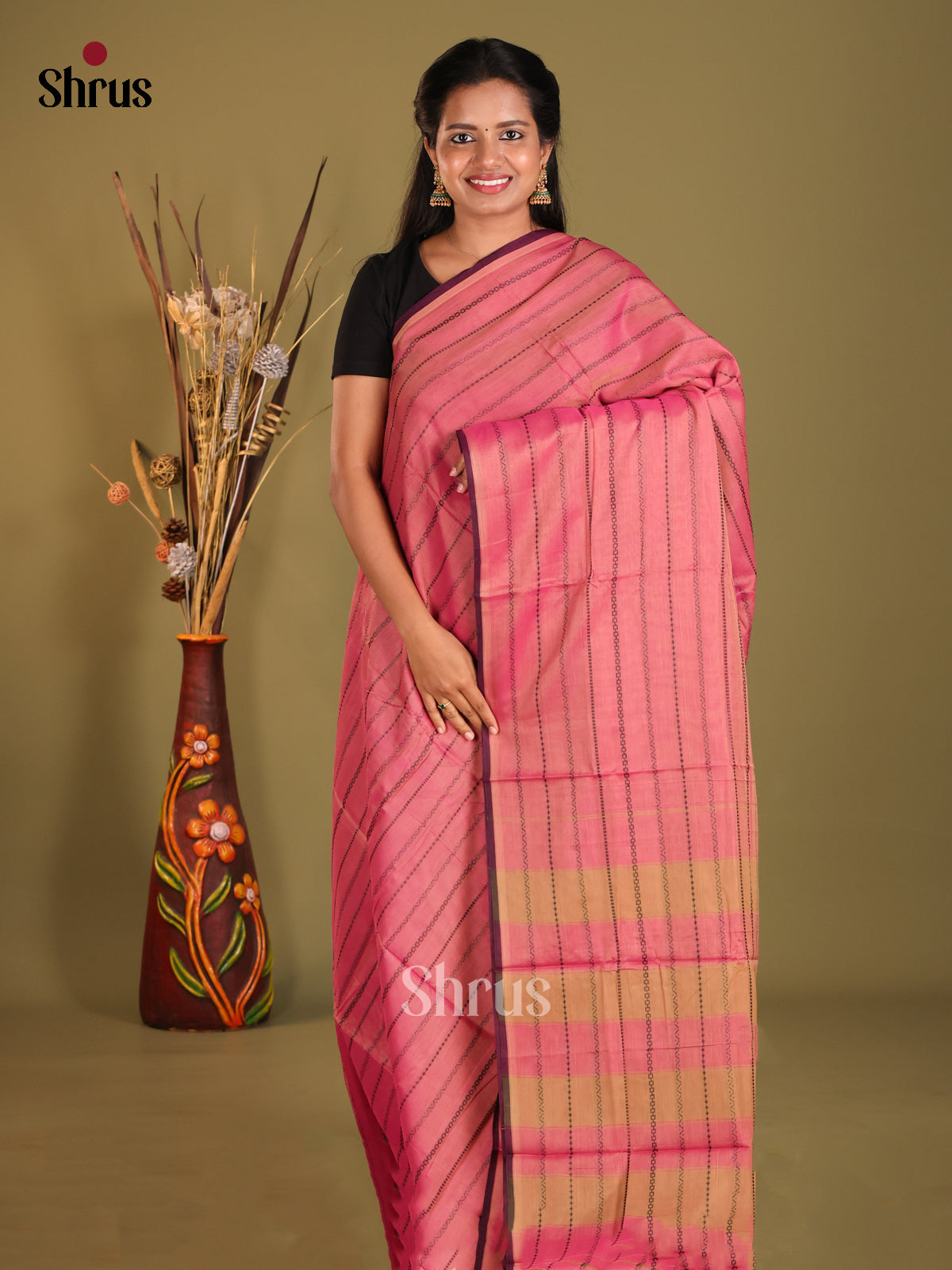 Pink- Narayanpet Cotton Saree