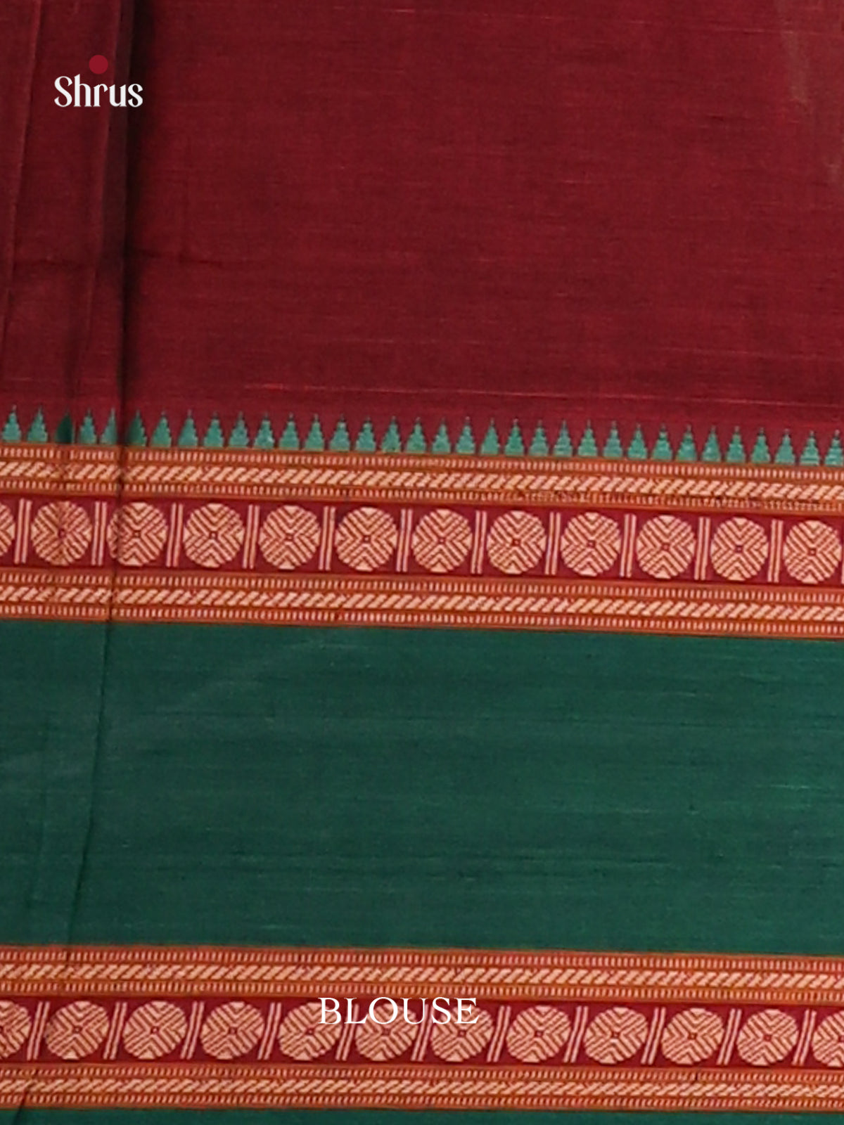 Maroon & Green - Narayanpet Cotton Saree