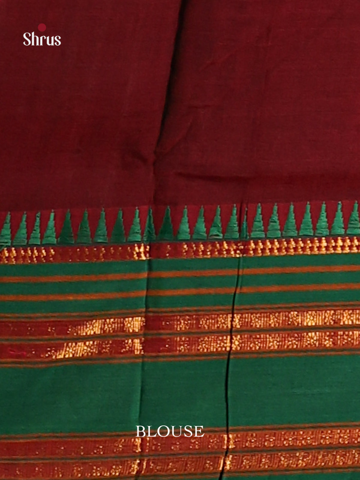 Maroon & Green - Narayanpet Cotton Saree