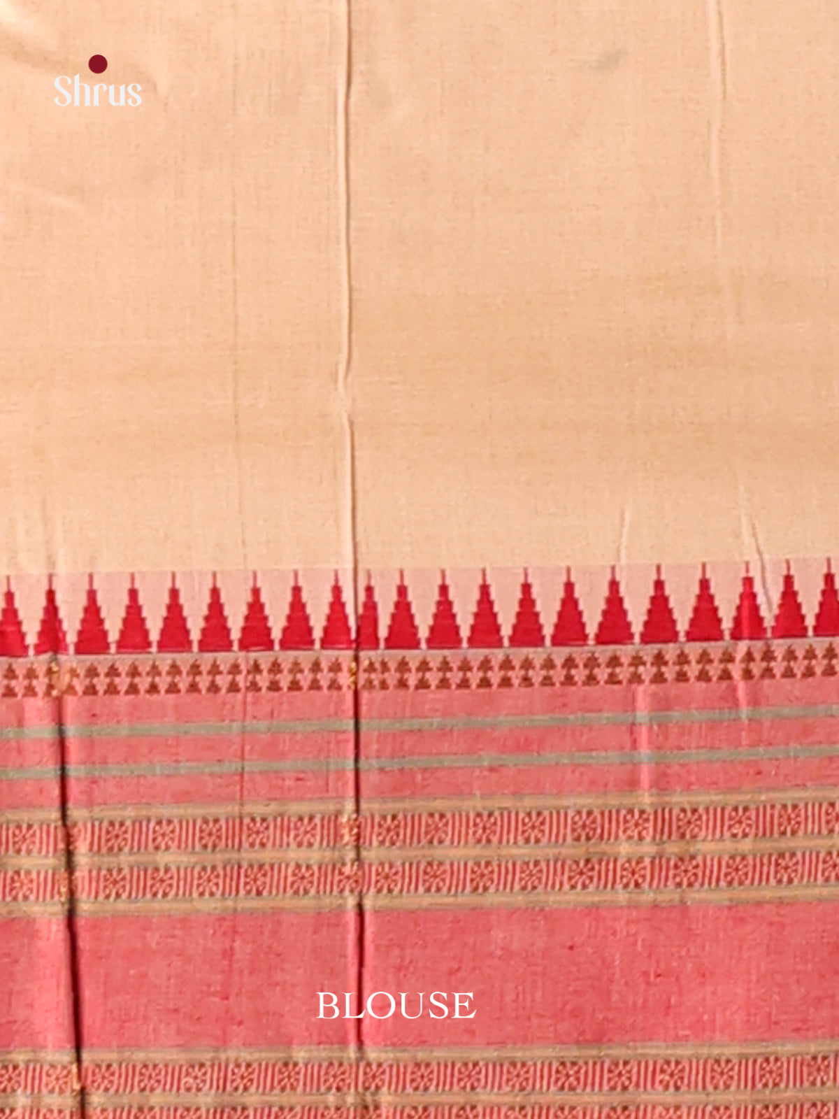 Cream & Red - Narayanpet Cotton Saree