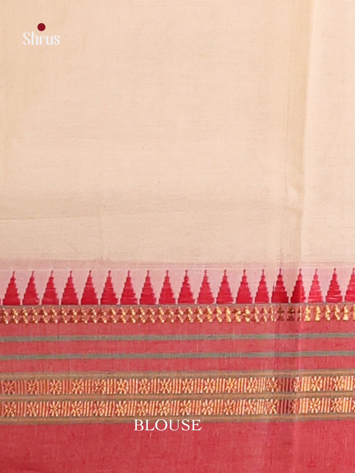 Cream & Red - Narayanpet Cotton Saree