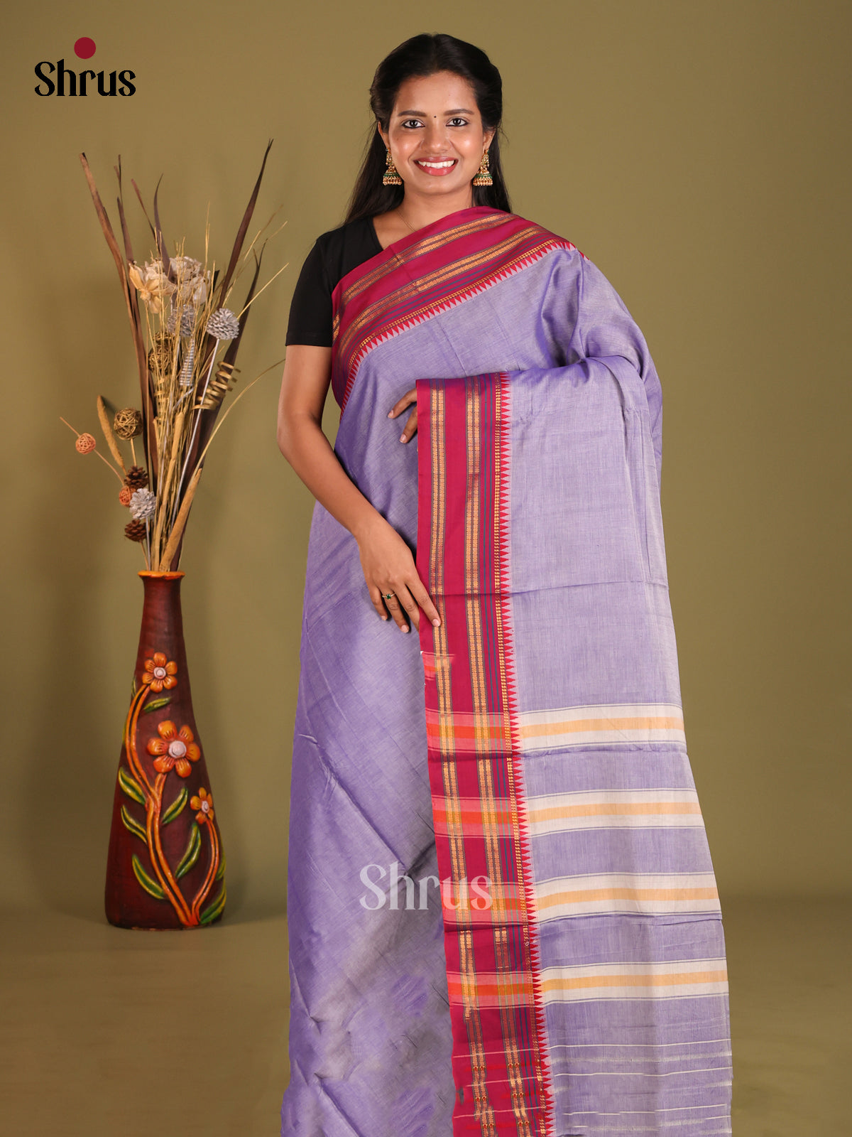 Purple & Maroon- Narayanpet Cotton Saree