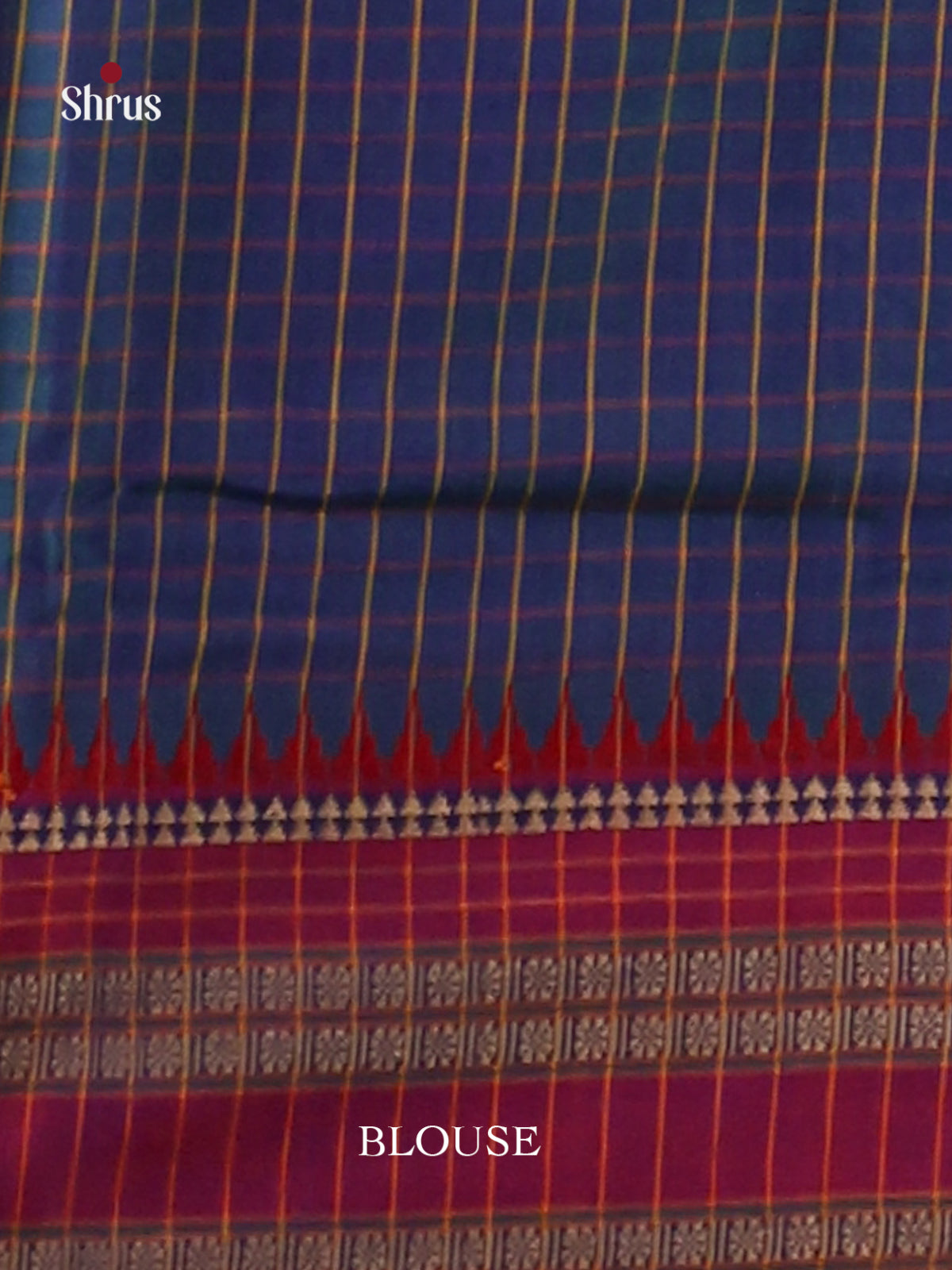 Blue & Red- Narayanpet Cotton Saree