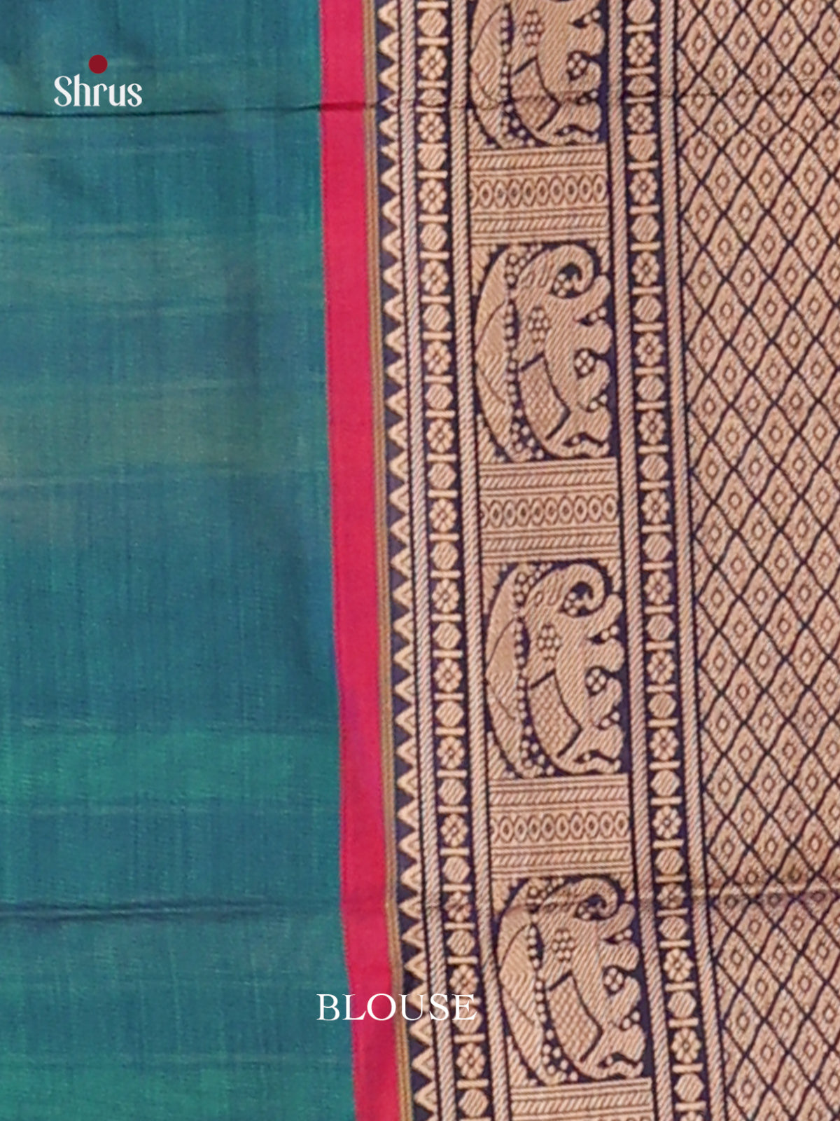 Peacock Blue & Red - Narayanpet Cotton Saree