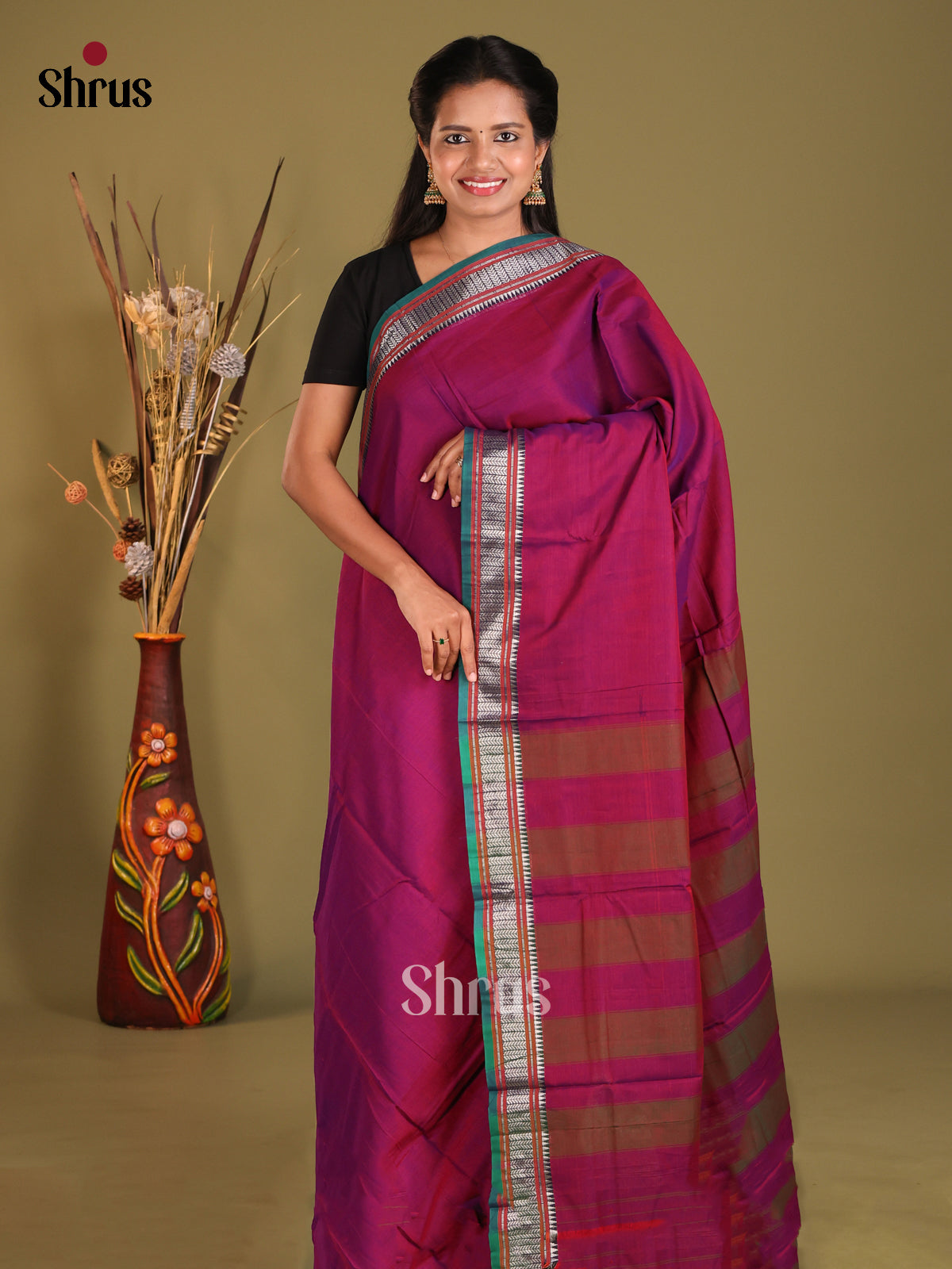 Purple & Green - Narayanpet Cotton Saree