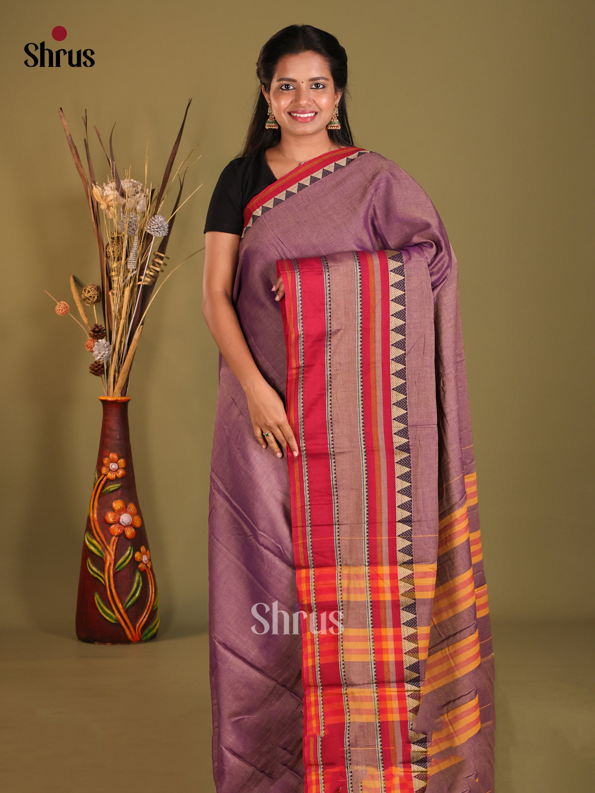 Purple & Maroon - Narayanpet Cotton Saree