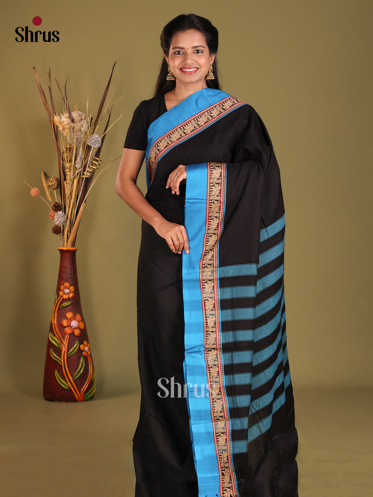 Black & Blue - Narayanpet Cotton Saree