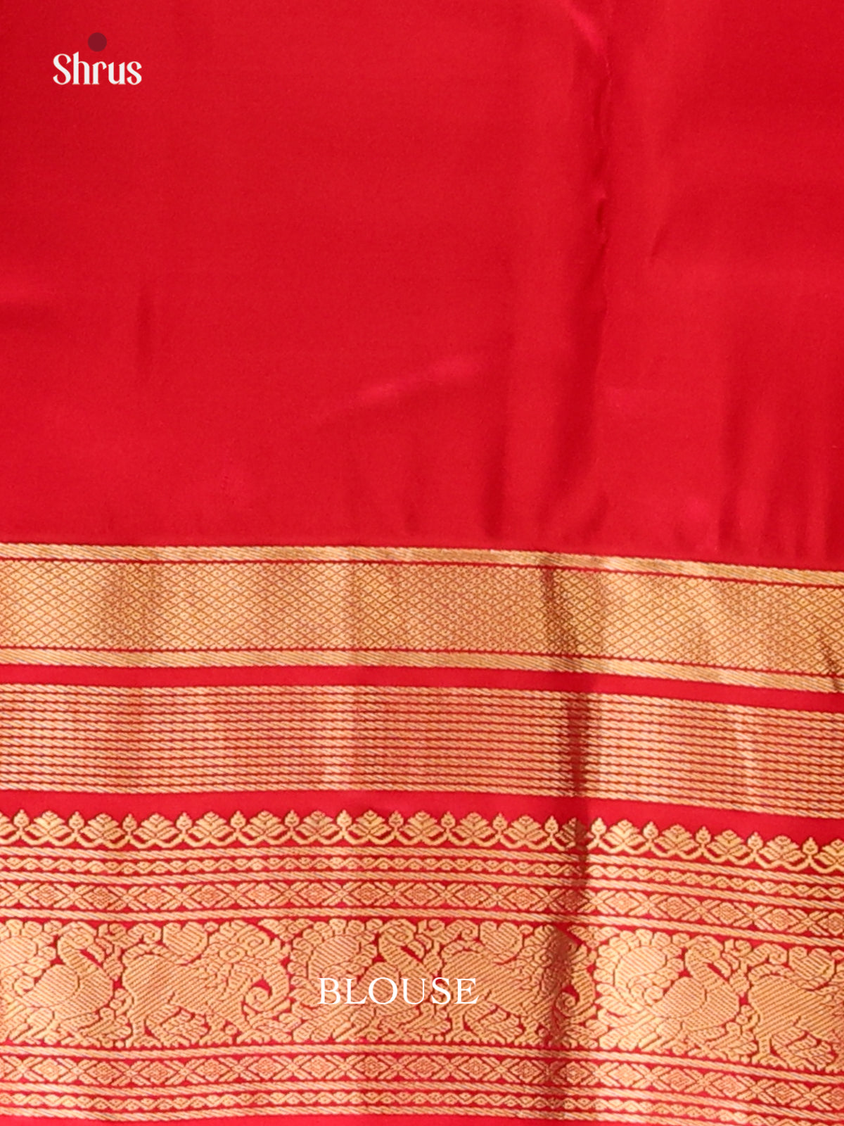 Classy Green and Red Kanchipuram silk Saree with contrast Red Zari Border-2