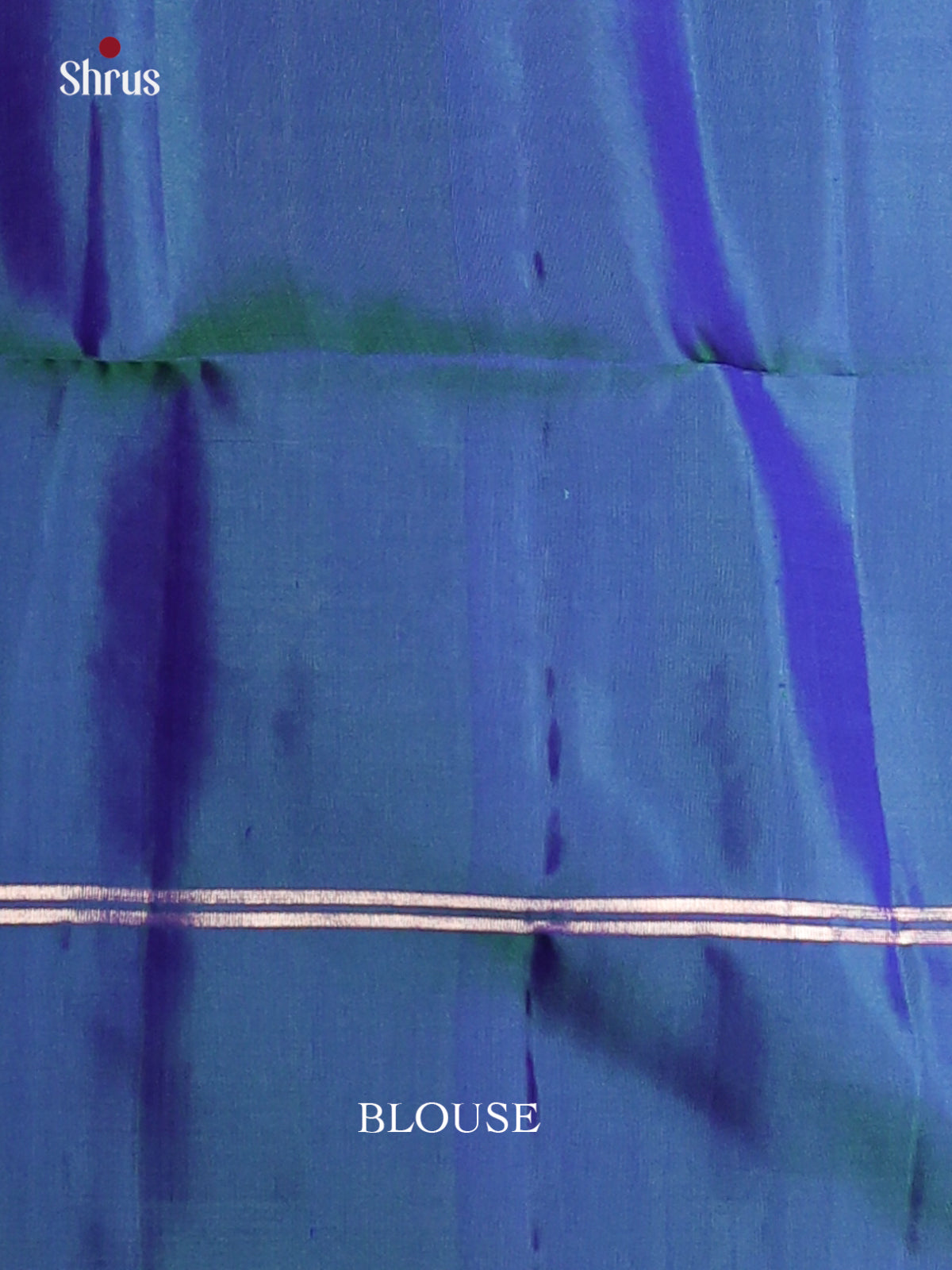 Peacock Blue Soft Silk Saree with gold zari kolam motifs