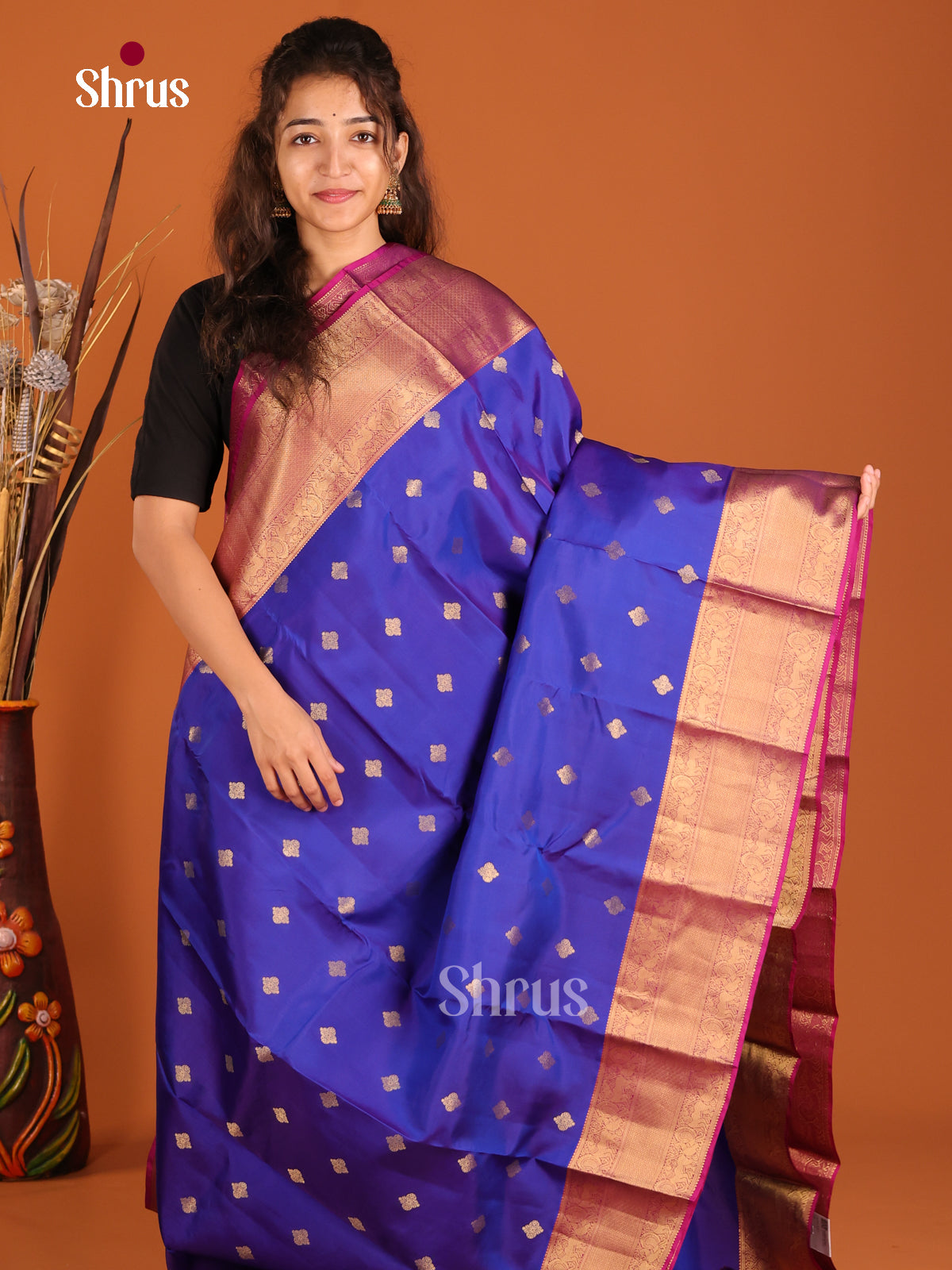 DGS17011 - Kanchipuram-halfpure Saree - Shop on Shrus.com