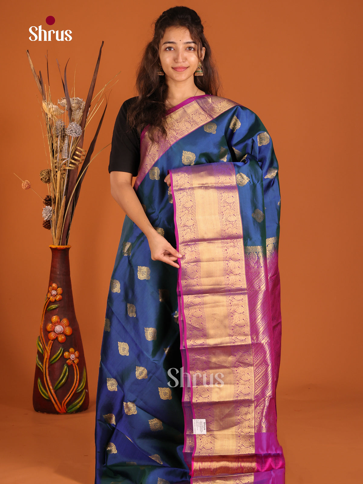 Blue & Purple- Kanchipuram-halfpure Saree