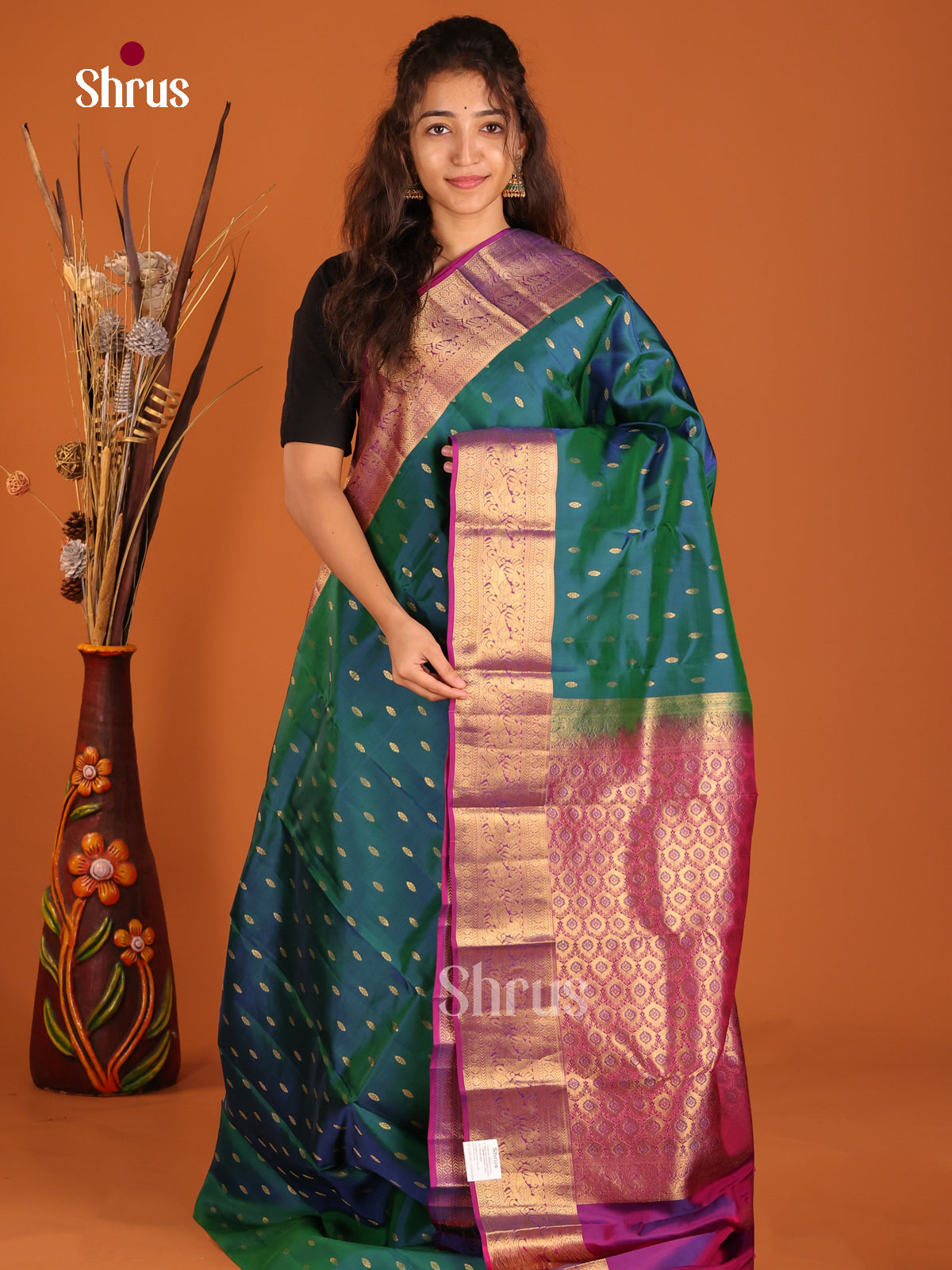 DGS17029 - Kanchipuram-halfpure Saree - Shop on Shrus.com