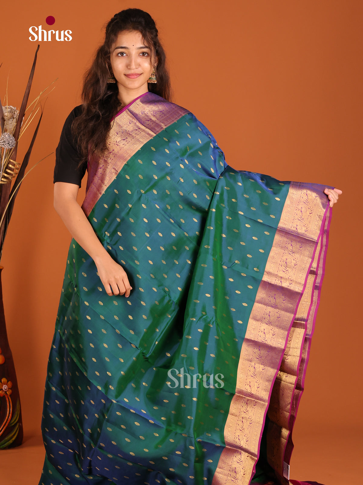 DGS17029 - Kanchipuram-halfpure Saree - Shop on Shrus.com