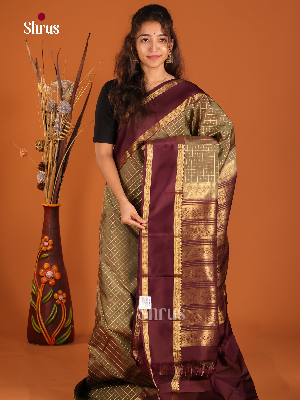 DGS17109 - Kanchipuram-halfpure Saree - Shop on Shrus.com