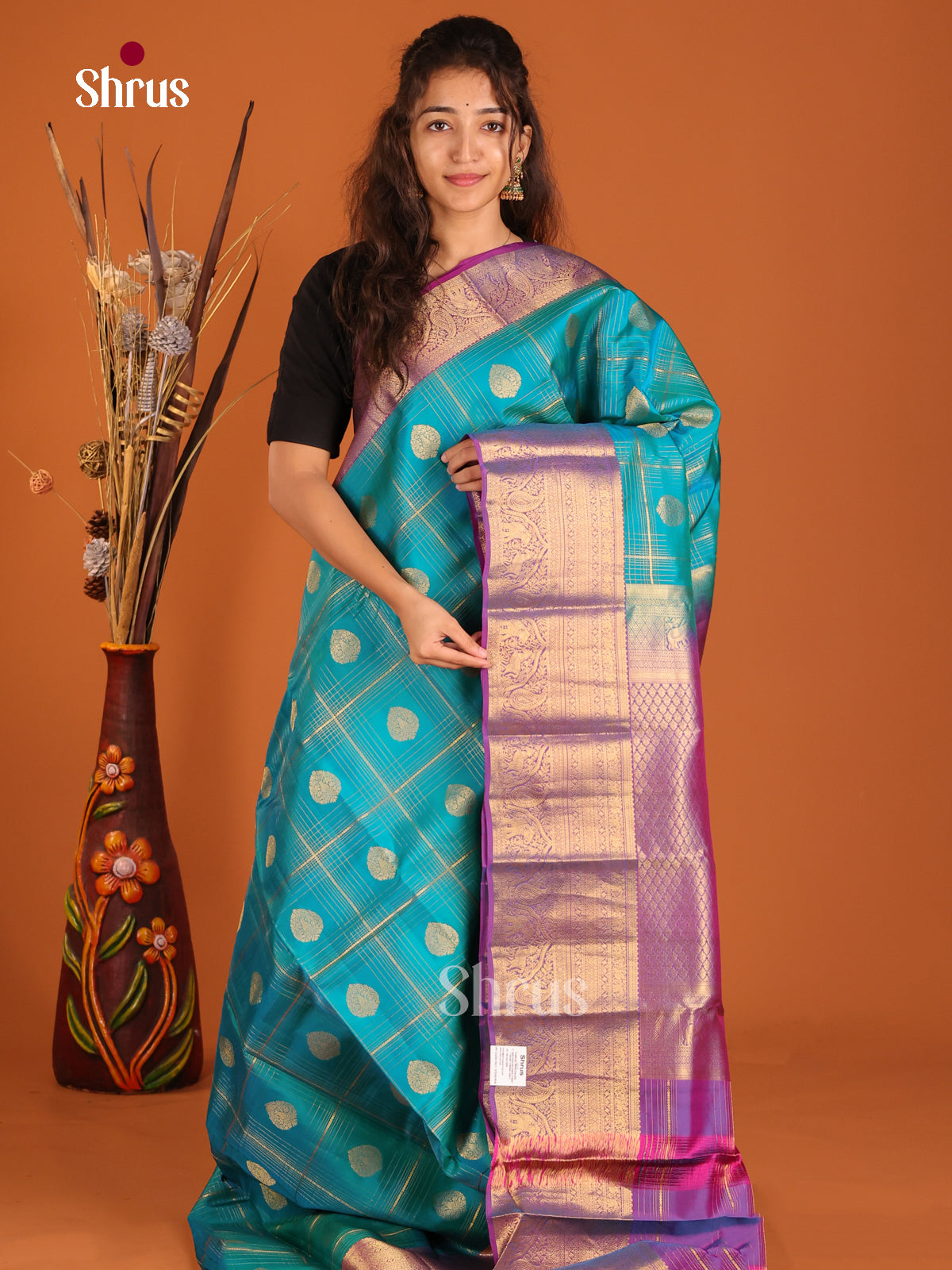 DGS17117 - Kanchipuram-halfpure Saree - Shop on Shrus.com