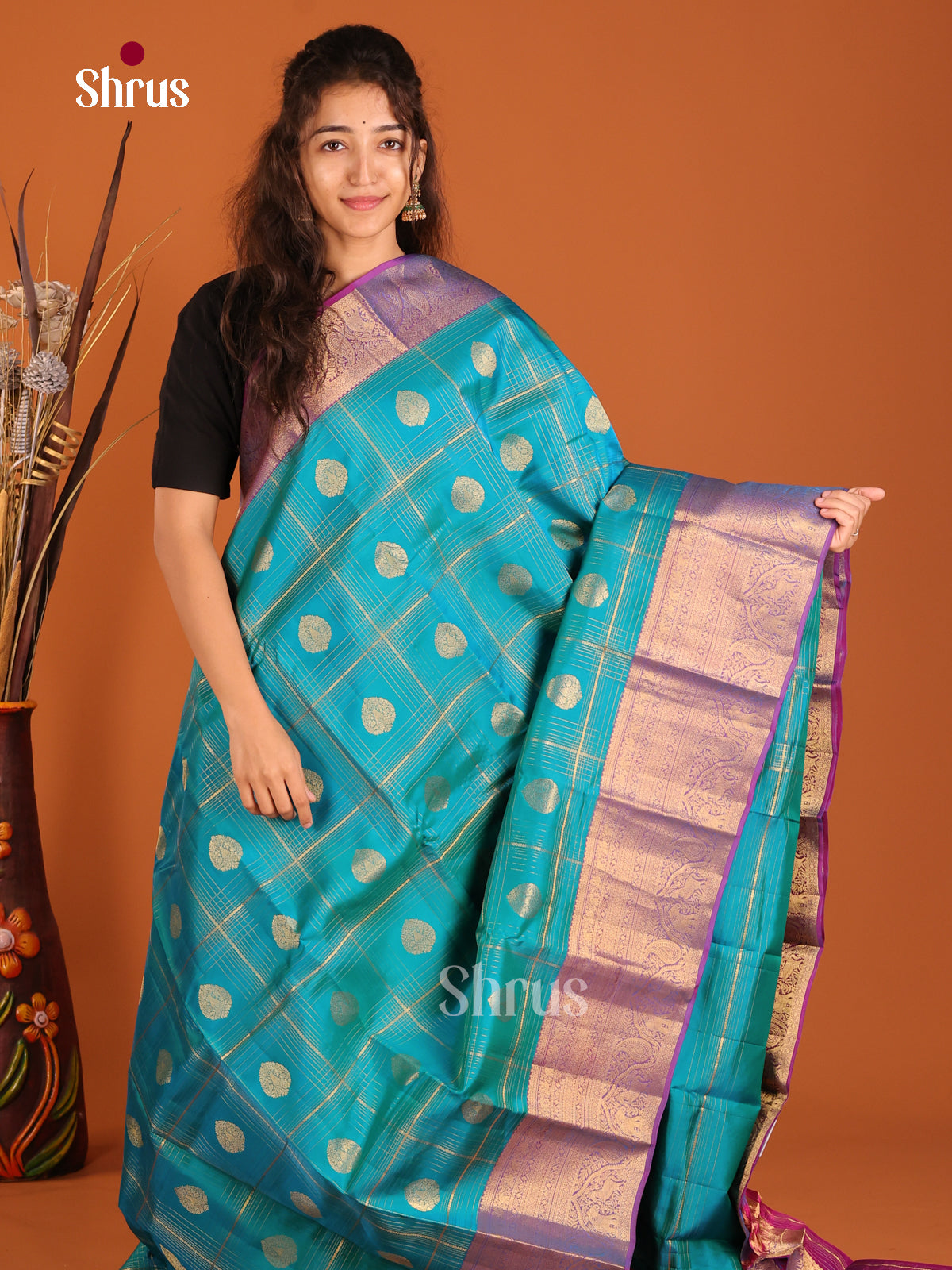 DGS17117 - Kanchipuram-halfpure Saree - Shop on Shrus.com