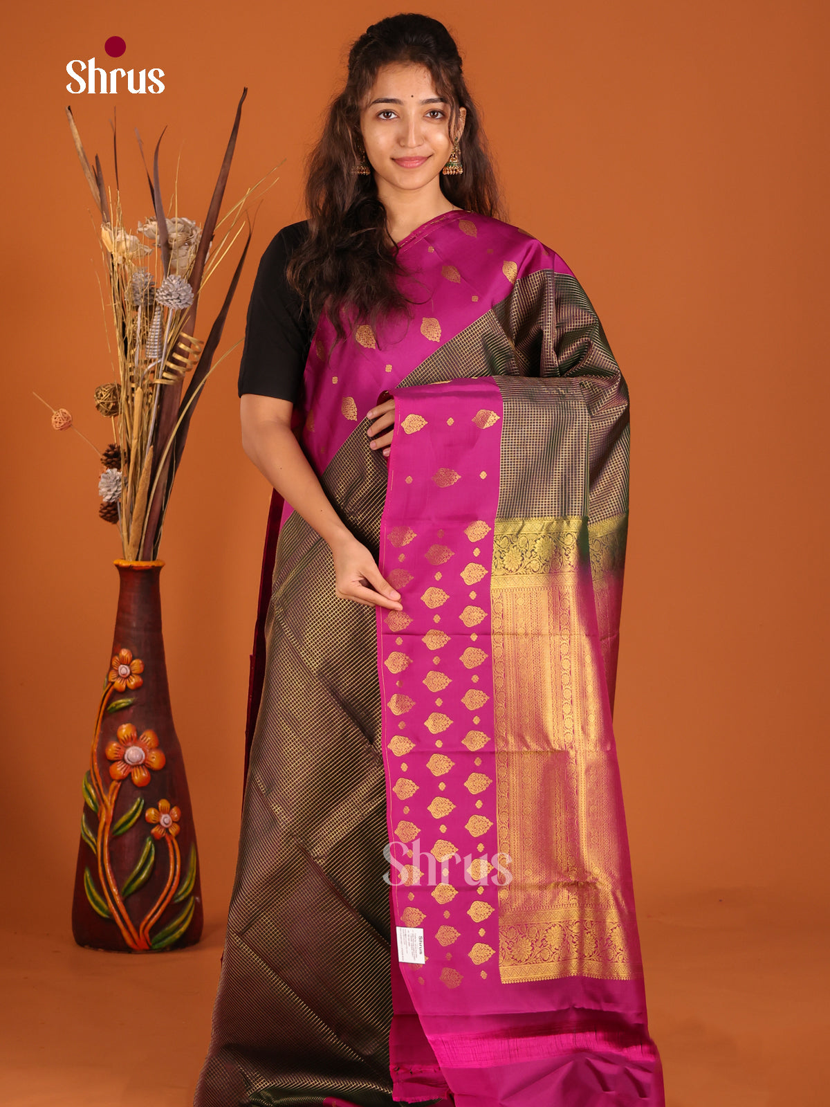 DGS17121 - Kanchipuram-halfpure Saree - Shop on Shrus.com