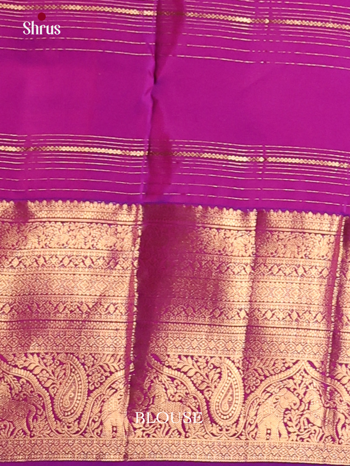 Pink & Purple - Kanchipuram-halfpure Saree - Shop on Shrus.com