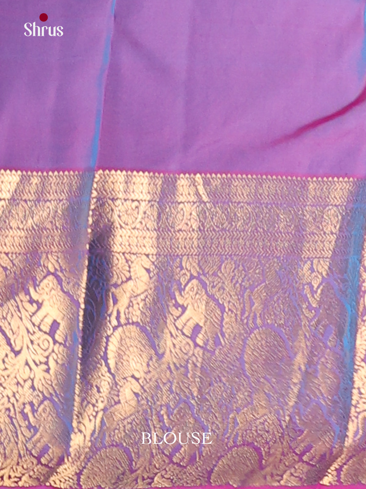Teal & Lavender - Kanchipuram-halfpure Saree - Shop on Shrus.com