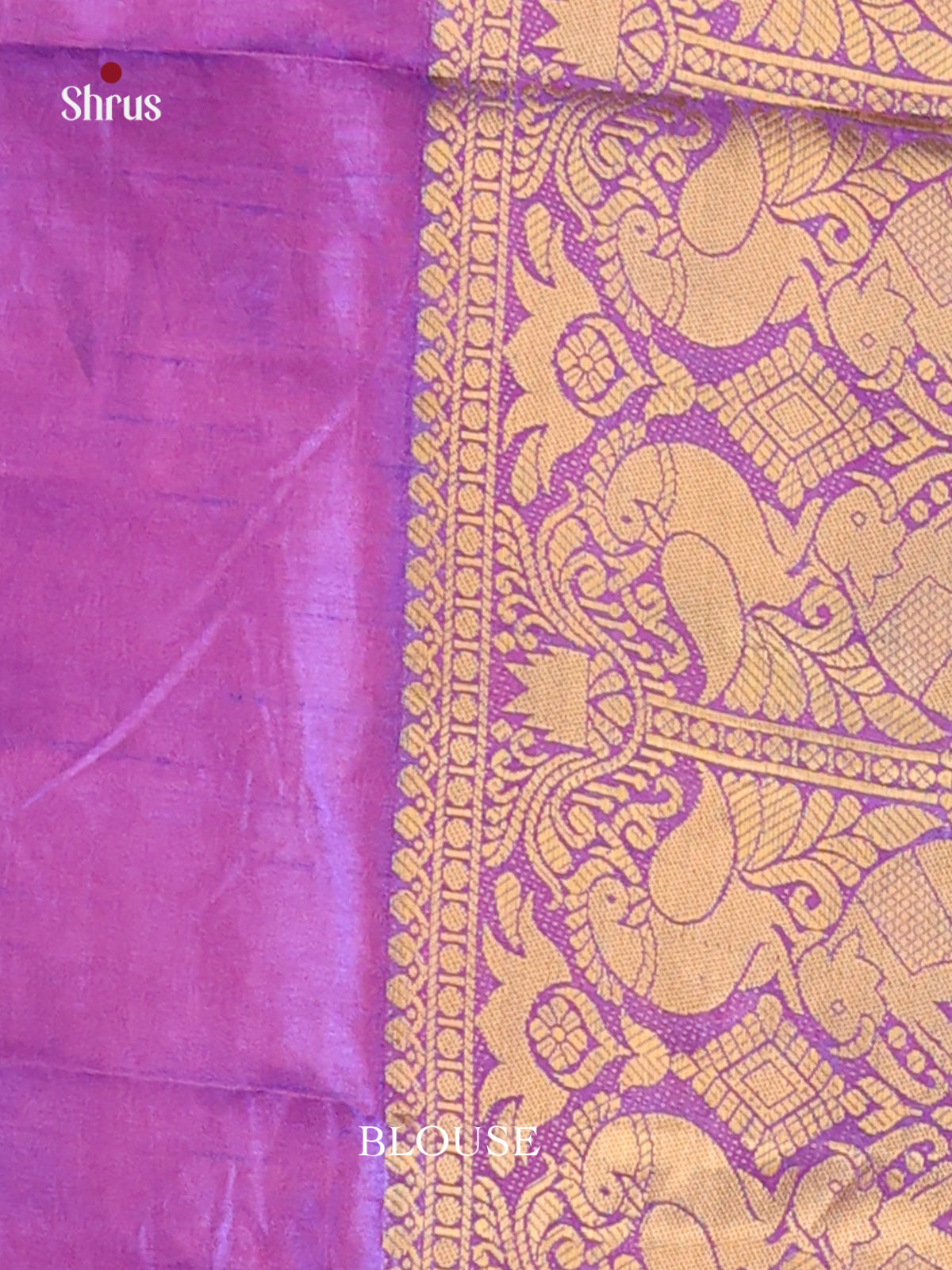 Double Shaded Green & Purple - Semi Patola Saree - Shop on Shrus.com