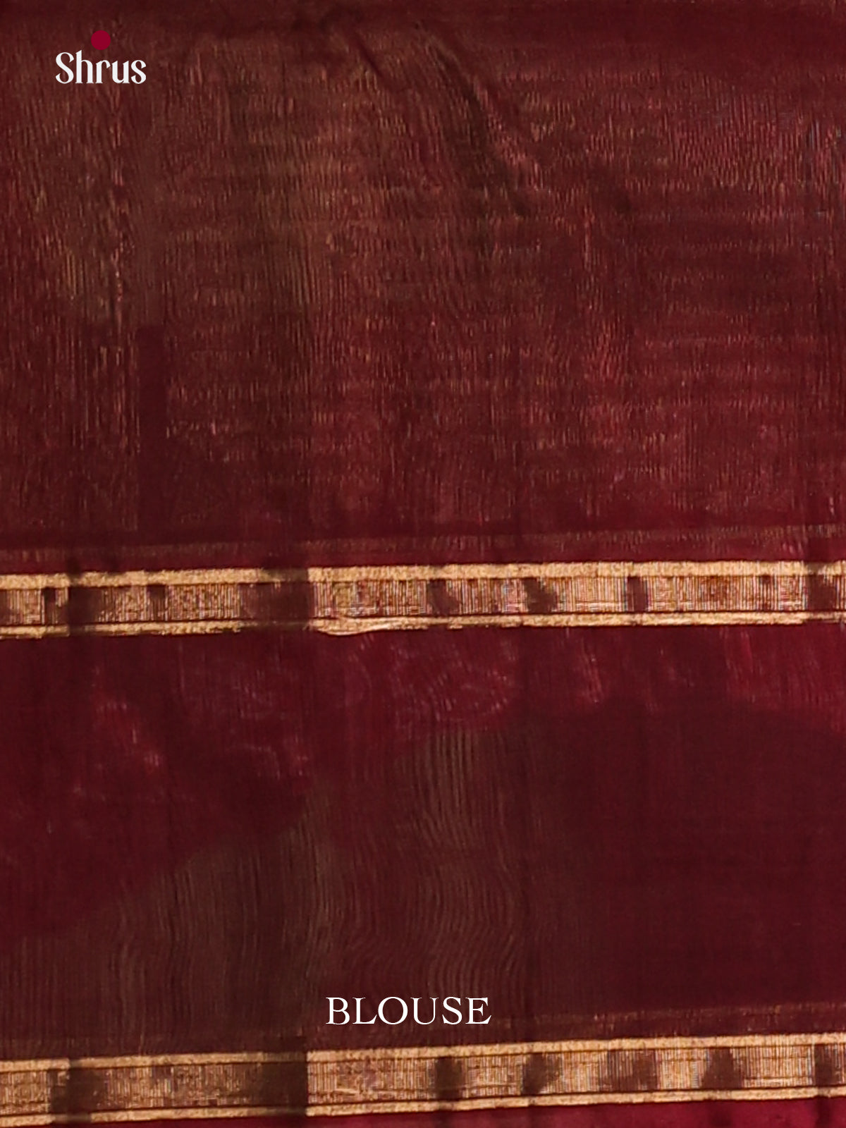 Green & Maroon Silk Cotton Saree with contrast zari brocade pallu - Shop on Shrus.com