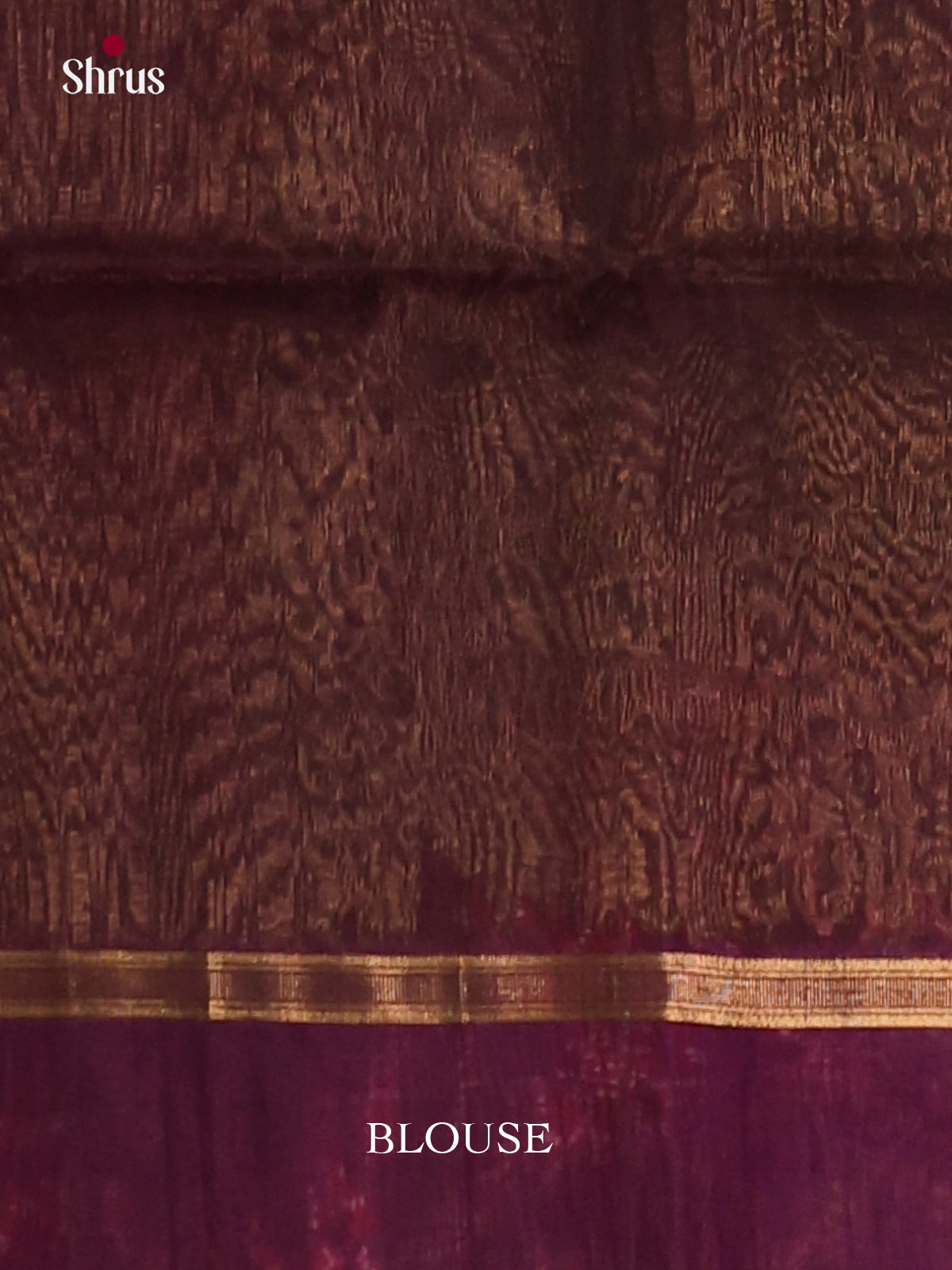 Maroon & Purple Silk Cotton Saree with gold zari paisley buttas - Shop on Shrus.com