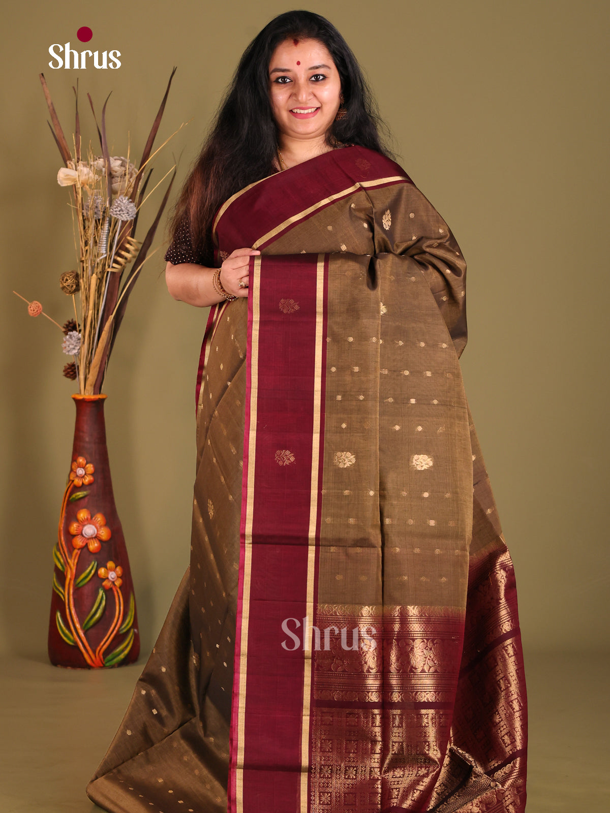 DGS18012 - Silk Cotton Saree - Shop on Shrus.com