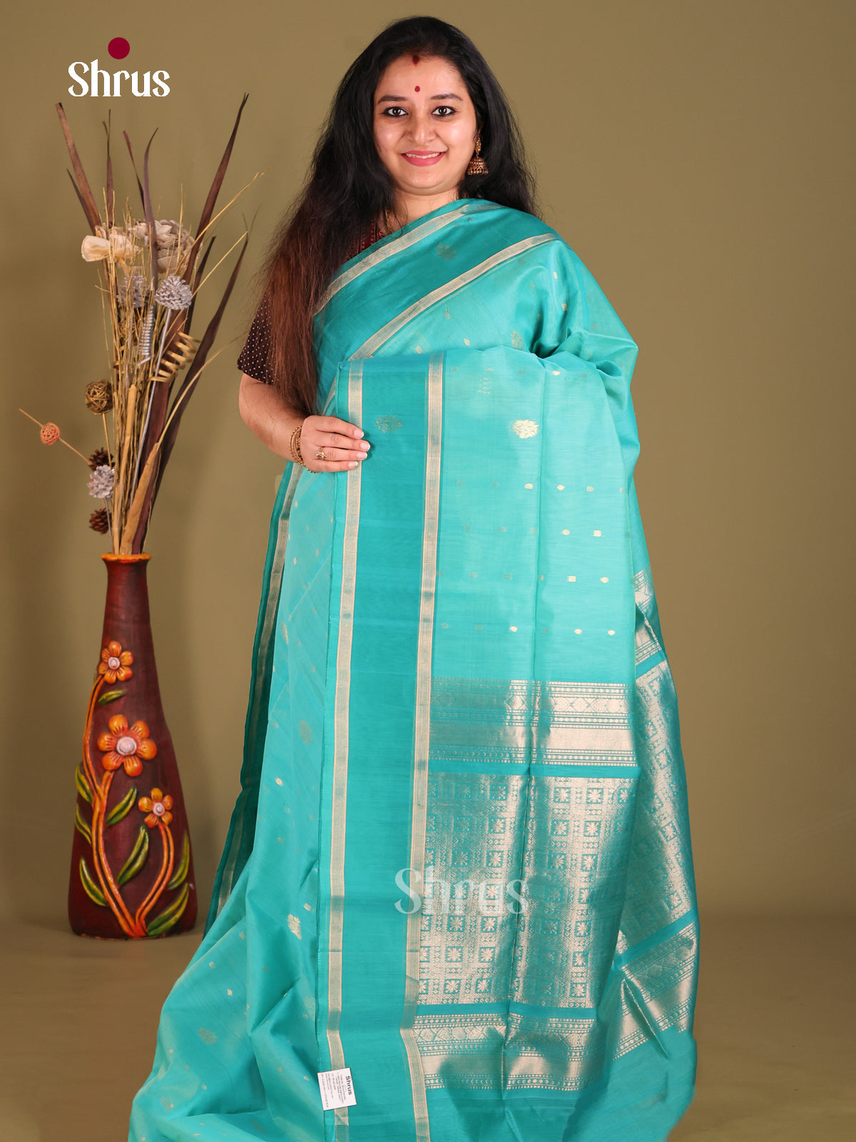 DGS18017 - Silk Cotton Saree - Shop on Shrus.com