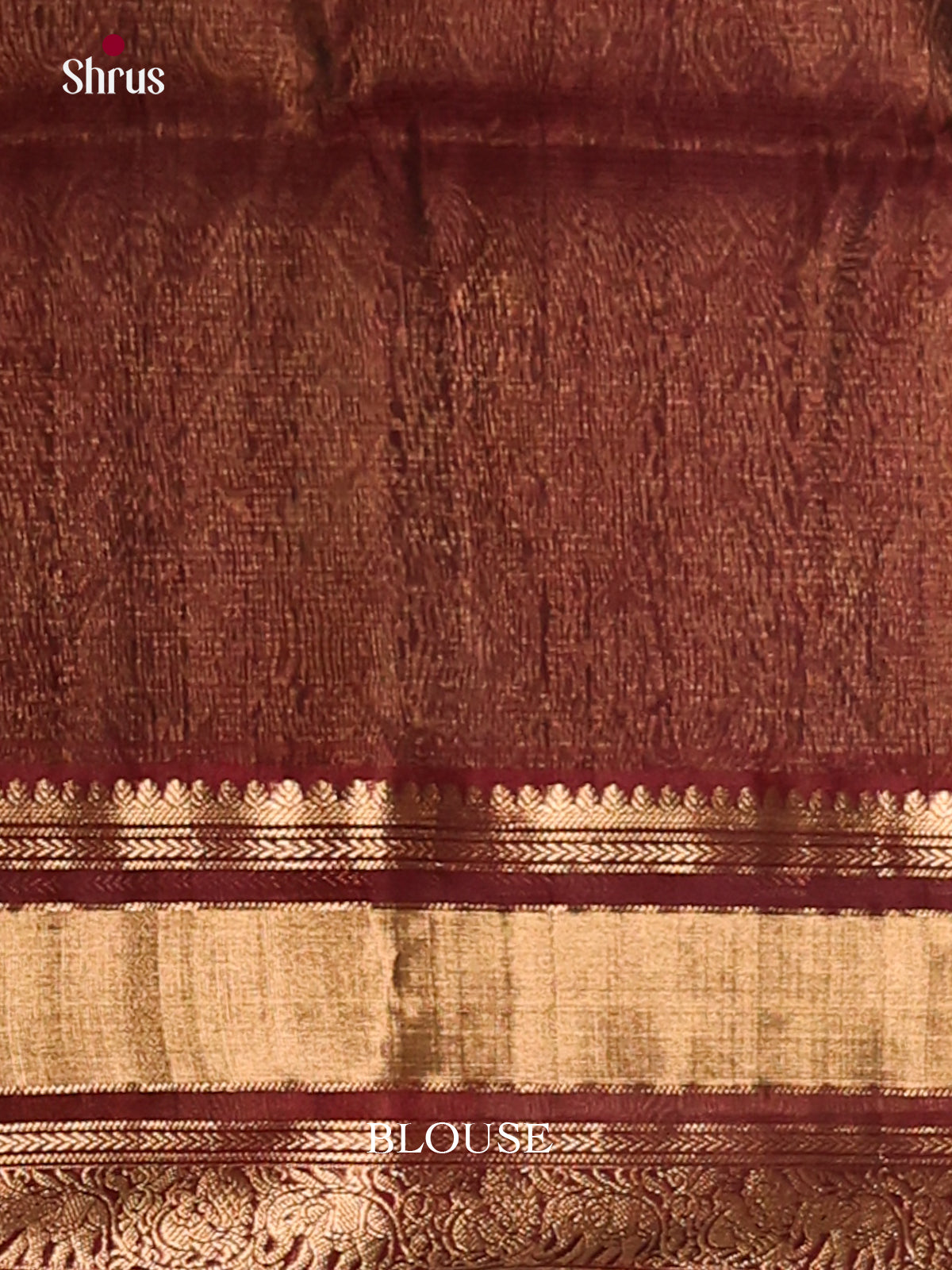 Green & Maroon Silk Cotton Saree gleams with gold zari peacock buttas - Shop on Shrus.com