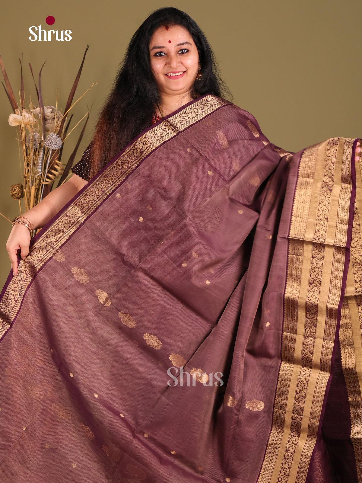 DGS18030 - Silk Cotton Saree - Shop on Shrus.com