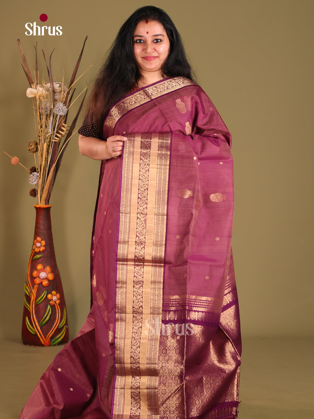 DGS18031 - Silk Cotton Saree - Shop on Shrus.com
