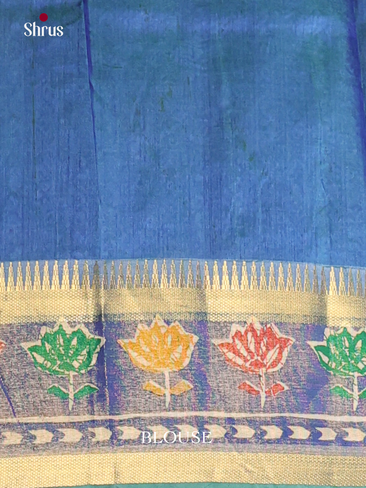Green & Blue - Semi Patola Saree - Shop on Shrus.com