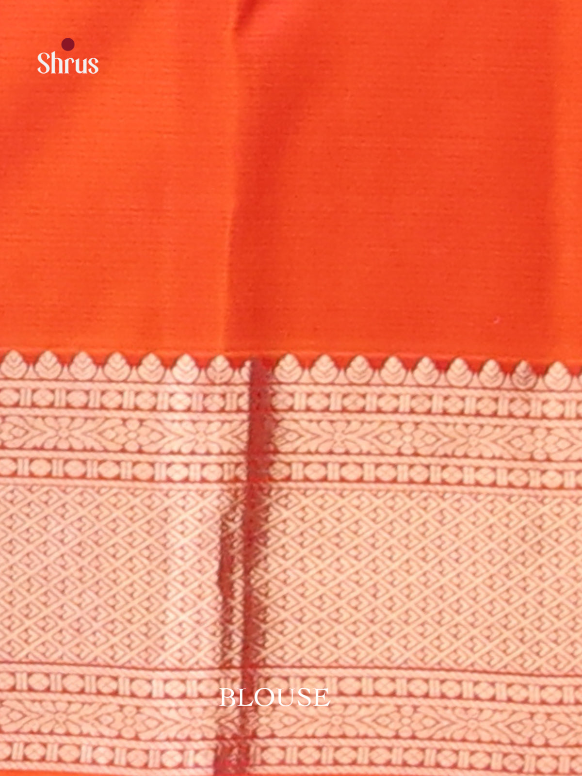 Orange Single tone Kanchipuram silk Saree with rich traditional border-3
