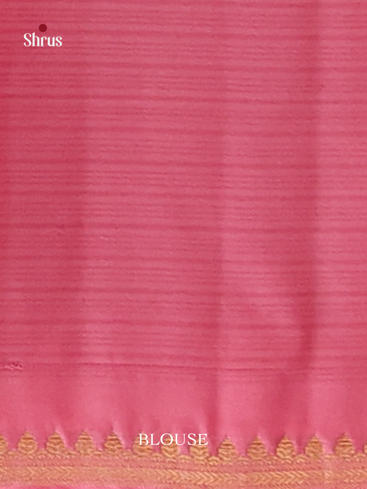 Pink single Tone Kanchipuram silk Saree with thin zari border - Shop on Shrus.com