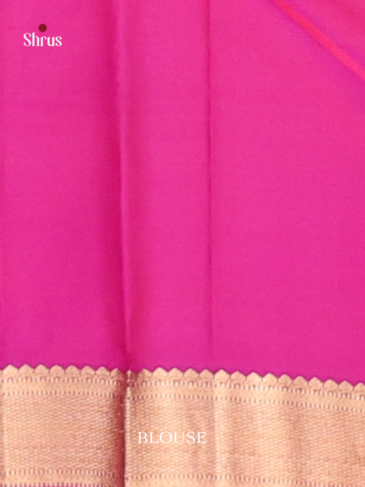 Pink & Majenta Kanchipuram silk Saree with gold zari floral buttas-3
