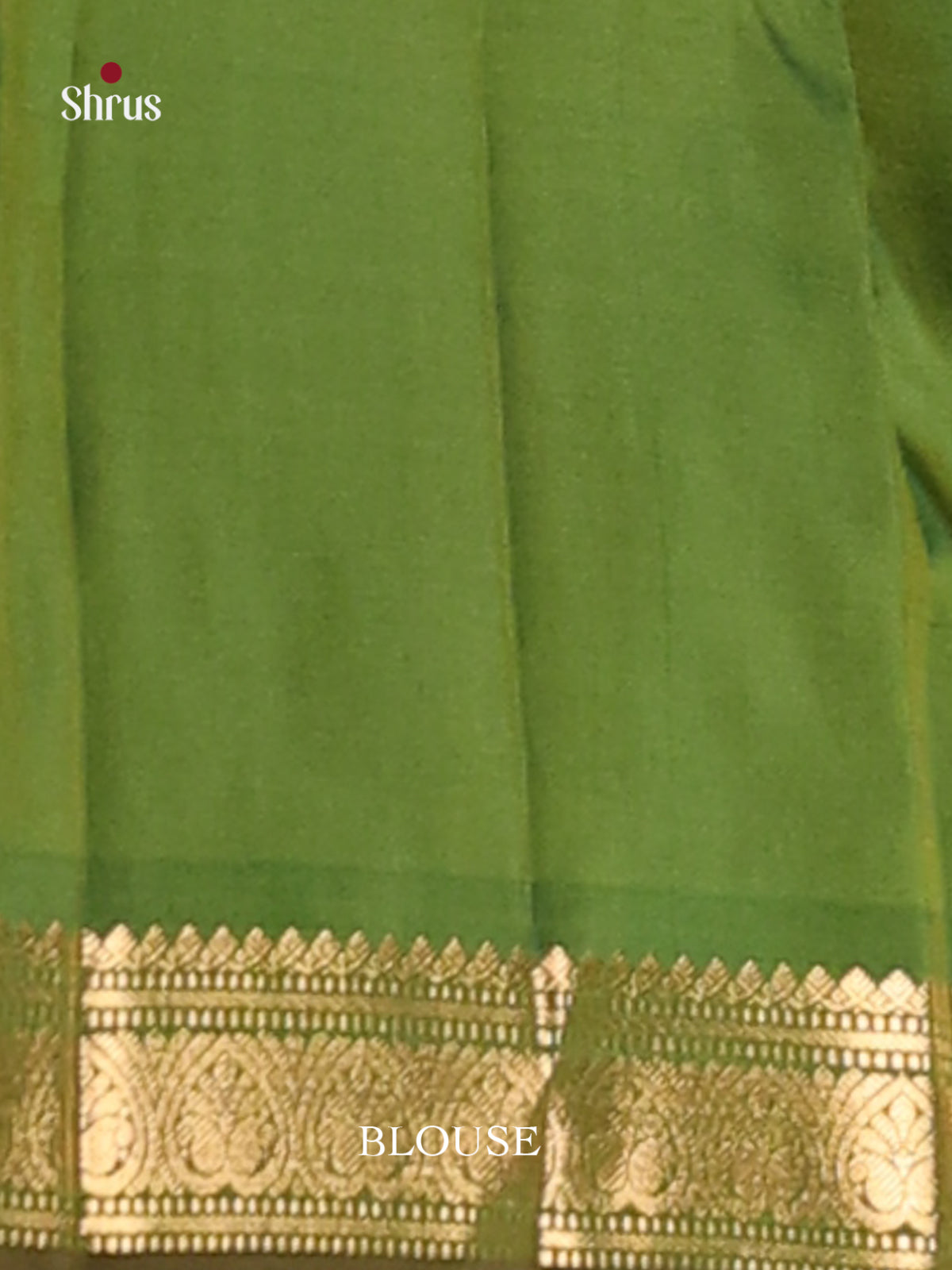 Pastel Green & Green Kanchipuram silk Saree with rettaipet zari border - Shop on Shrus.com
