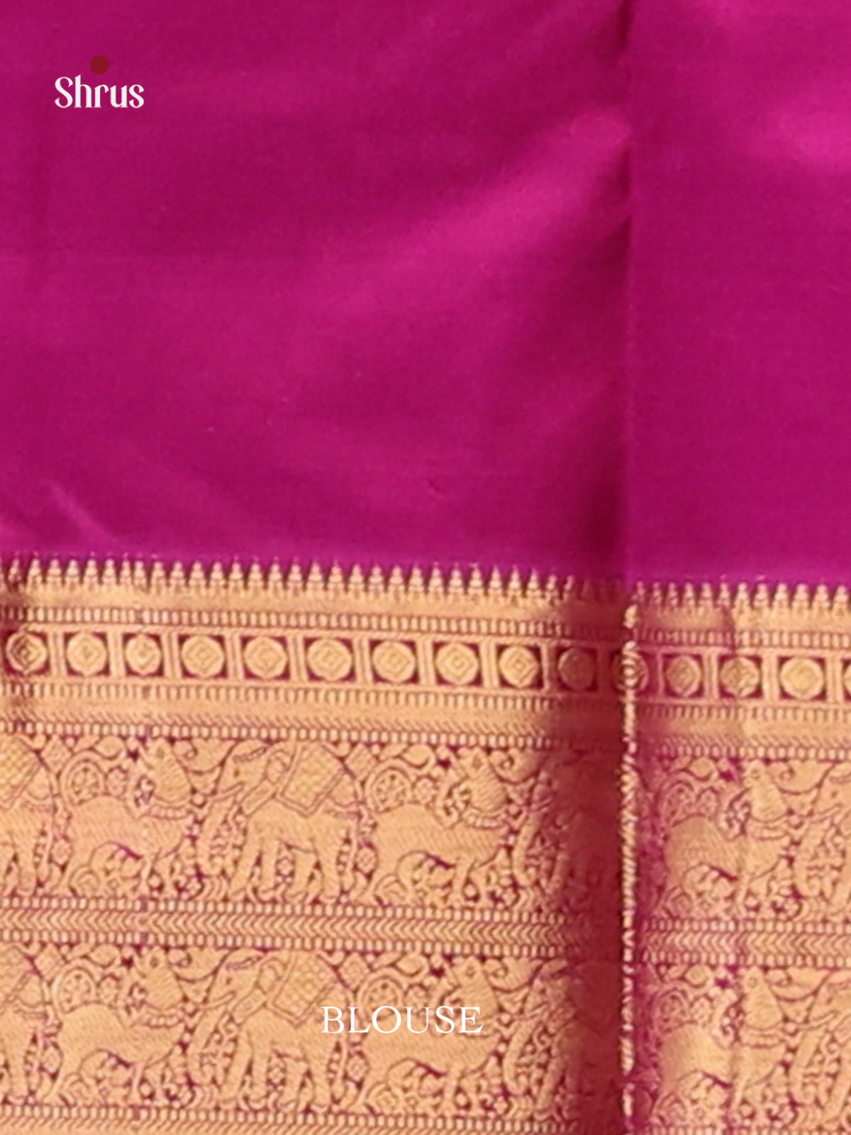 Classy Green & Purple Kanchipuram silk Saree with rich yellis , elephant vines border-3